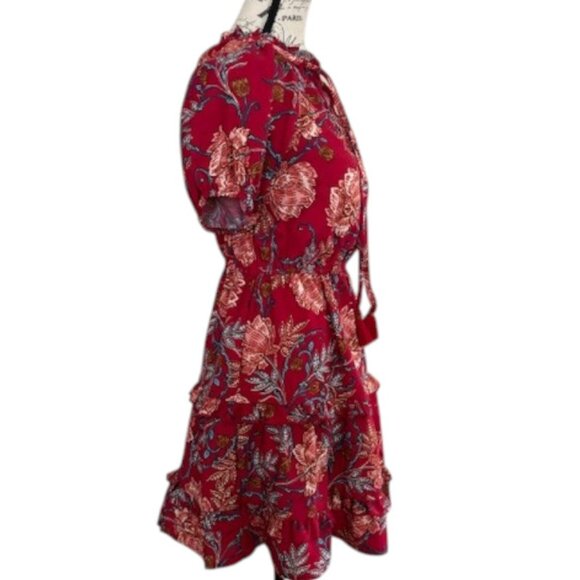 Band of the Free Connie Garnet Floral Mini Dress - Picture 2 of 8